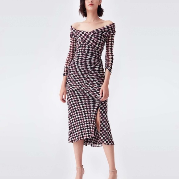 Diane von furstenberg Ganesa Ruched Mesh Dress - Picture 3 of 6